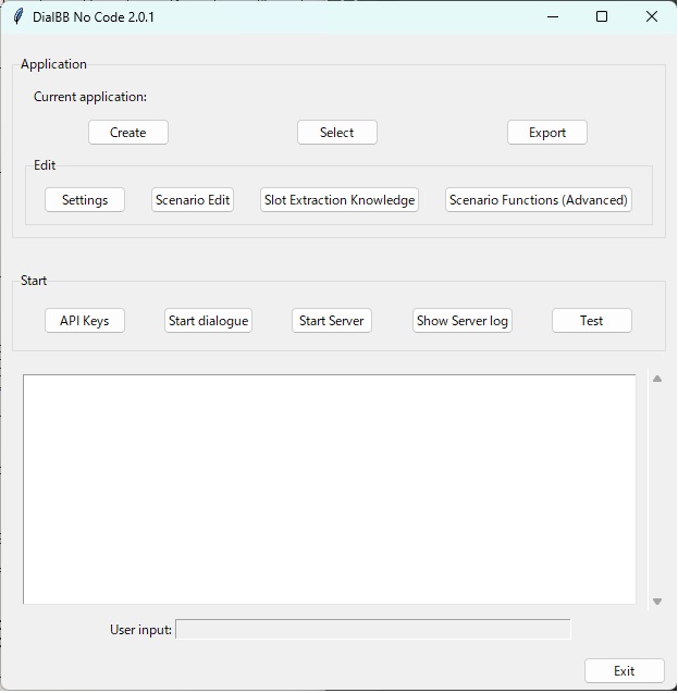 DialBB-NC main window